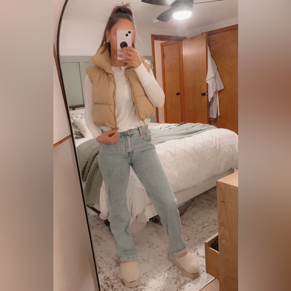 Tan Puffer Vest